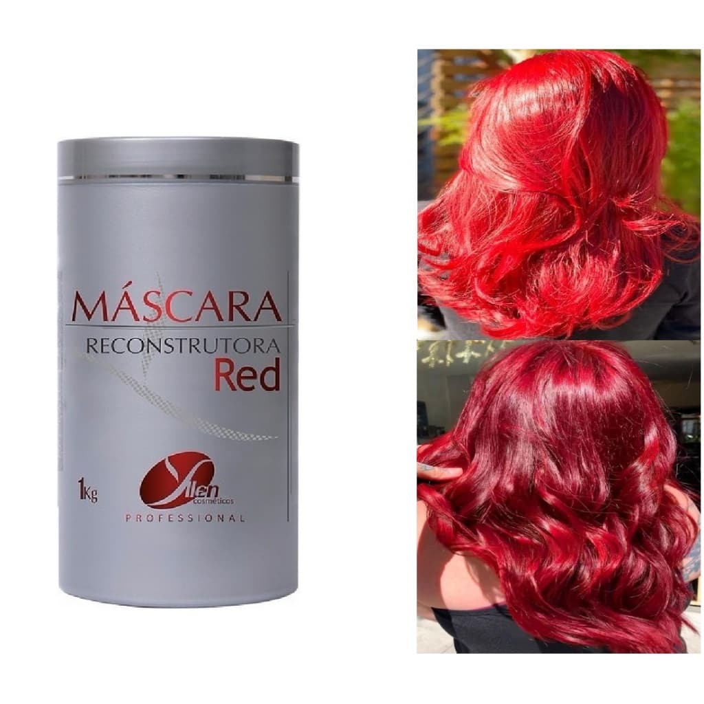 Máscara Matizadora vermelho cereja fios brilhosos sem corte-químico reconstrução matizador marsala