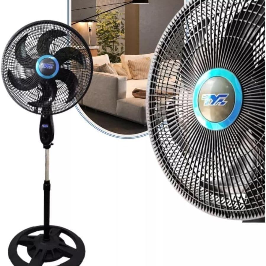 Ventilador Coluna De Chão Turbo Vento Forte 110v 6 Hélices
