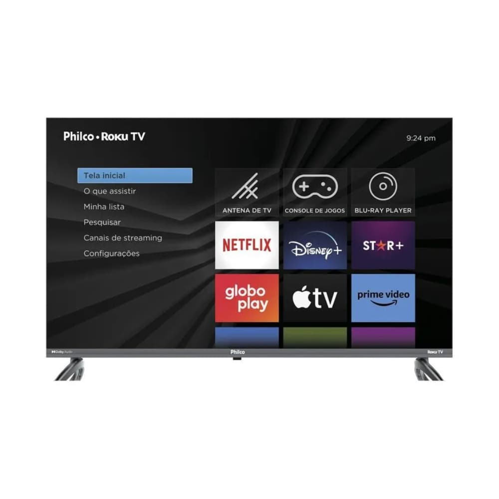 Smart TV 40 Philco LED Roku TV com interface de usuário e aplicativos de streaming
