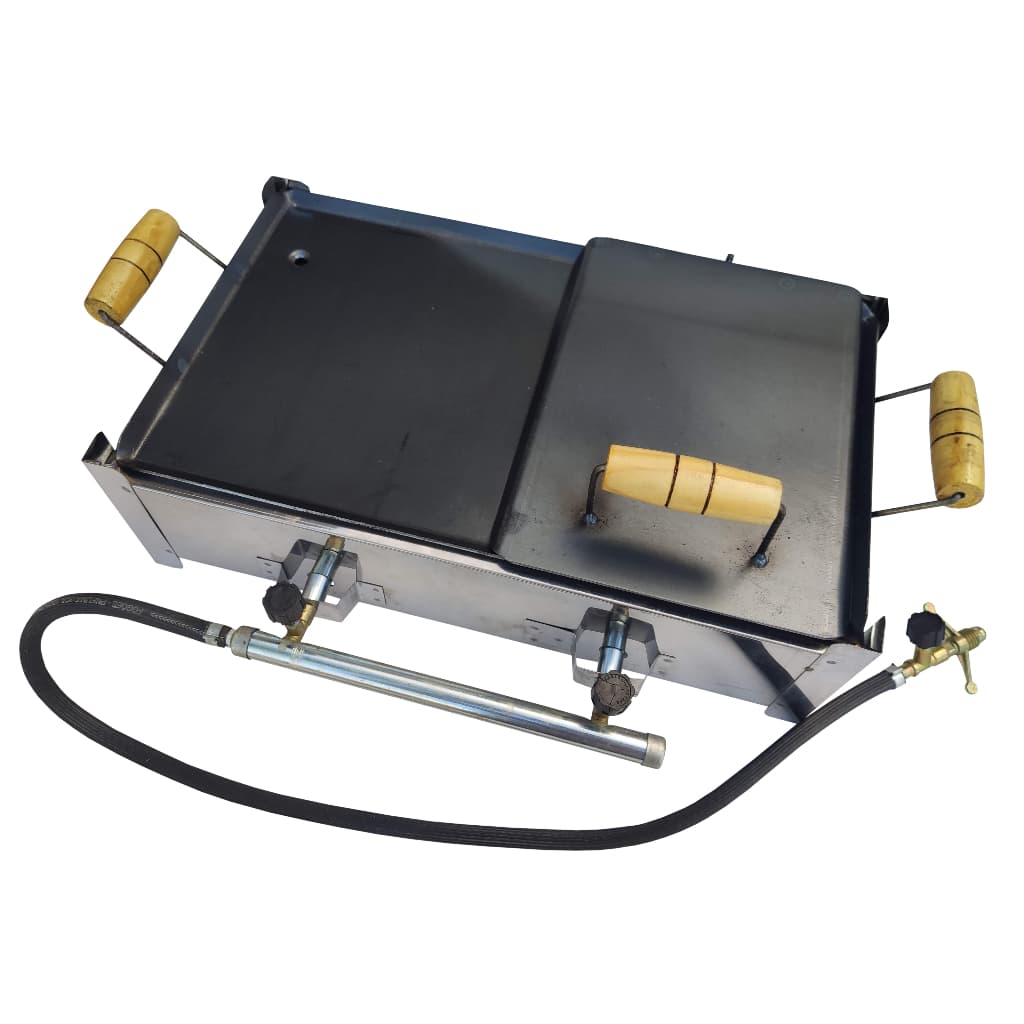 Fogão A Gás Aço Industrial Inox Com Duas Boca Chapa Prensa