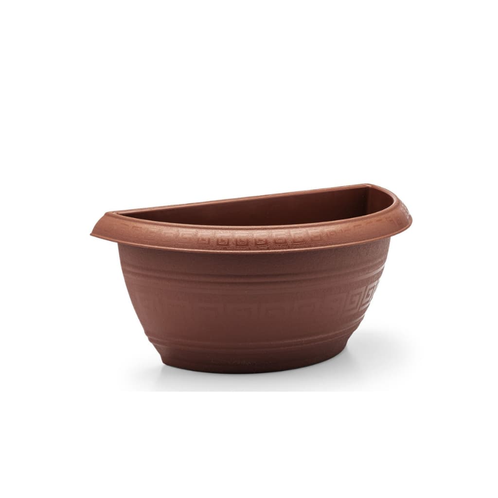 Vaso de parede plástico marrom meia lua 5 litros