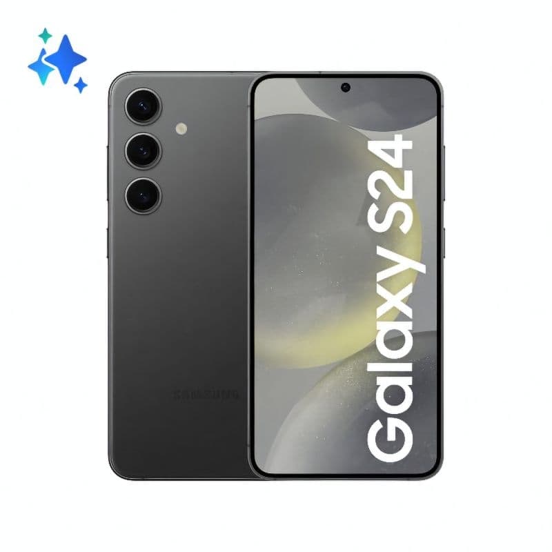 Celular Samsung Galaxy S24 - Preto - 256GB com câmera traseira e logo Samsung