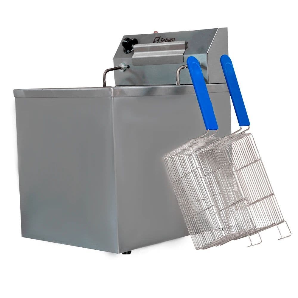 Fritadeira Fritador Industrial 2 Cestos Grande Elétrico 5000w 15 Litros de Óleo SFE15 Sebem
