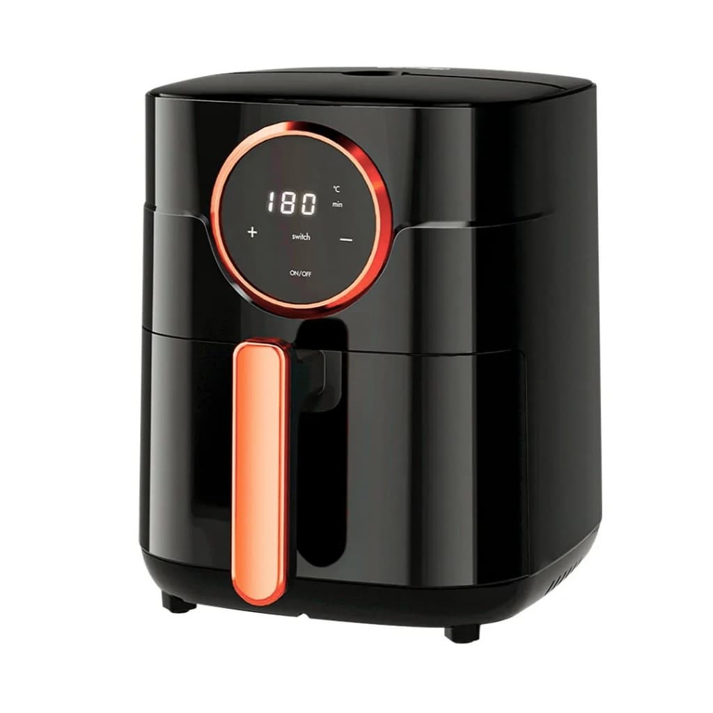 Fritadeira de ar digital Gaabor 4L, cinza escuro com toque, 127V, 180°C, fundo branco