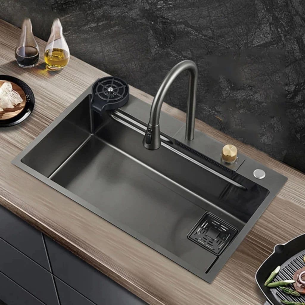 304 Aço Cuba para pia de cozinha gourmet 75X46cm com acessórios Com Torneira Gourmet Monocomando -envio imediato