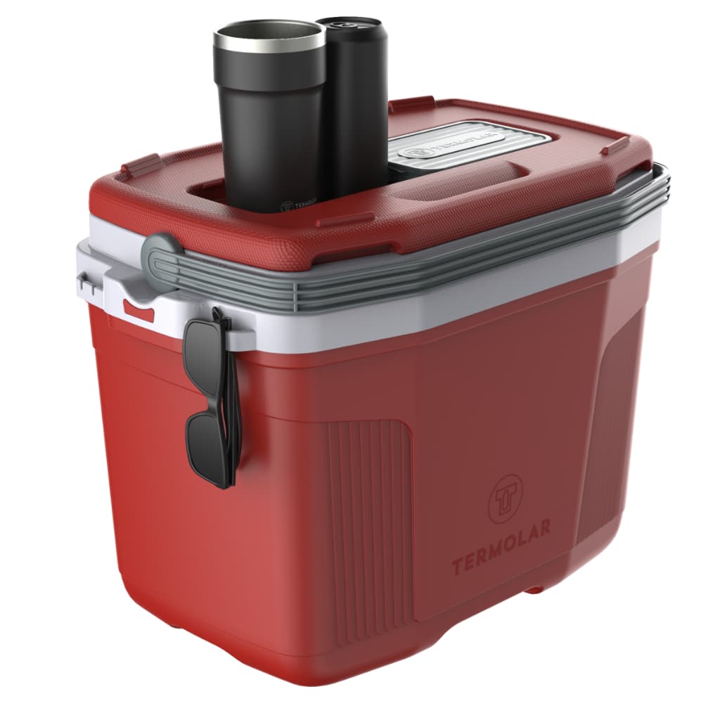 Caixa Térmica Suv 32 Litros Termolar Cooler Com Alça Trava Porta Copo Para Pesca Camping Praia Lazer