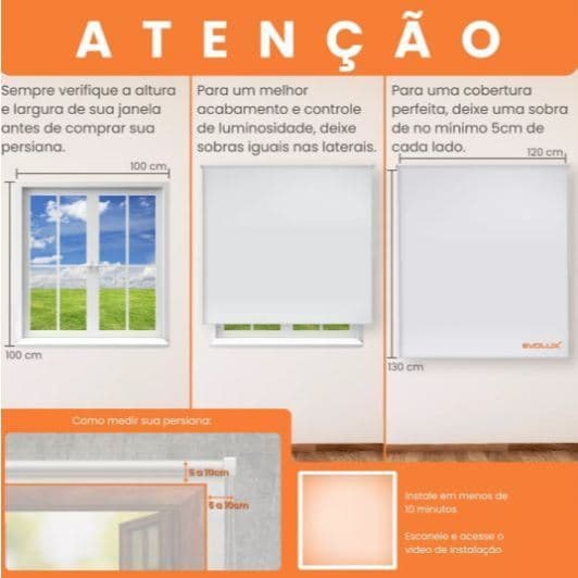 Persiana Nouvel Blackout 160x160 Designer Moderno Branco Total Privacidade