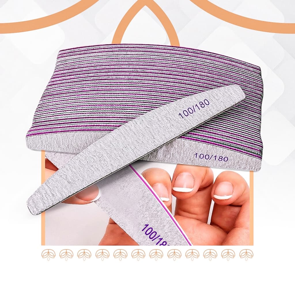 10 Lixas Banana/Boomerang Polidora 100/180 Unidade Manicure Profissional Unhas