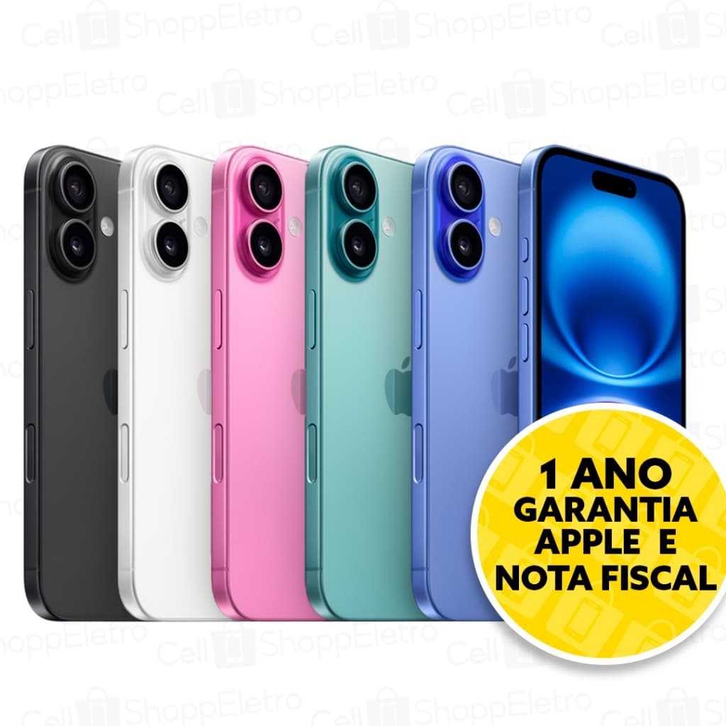 Celular iPhone 16 Plus 128GB Tela 6,7 polegadas Original Novo Lacrado com Garantia Apple de 1 ano