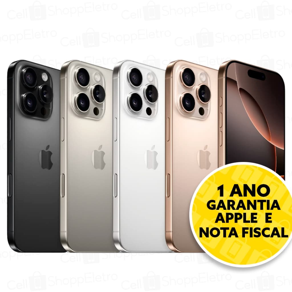 Celular iPhone 16 Pro e Pro Max 256gb 5g Dual E-sim Lacrado Original 1 Ano de Garantia Apple