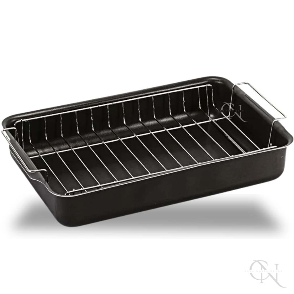 Forma Assadeira Com Grelha Removível Retangular Antiaderente Teflon Grafite Assar Bolos Pães Torta