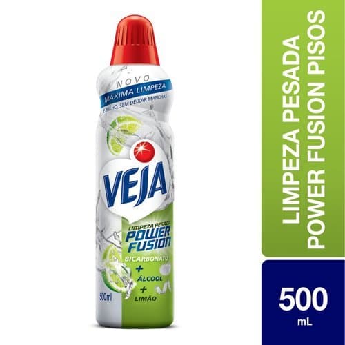 Veja Limpador Limpeza Pesada com Bicarbonato e Álcool Limão Veja Power Fusion Frasco 500ml