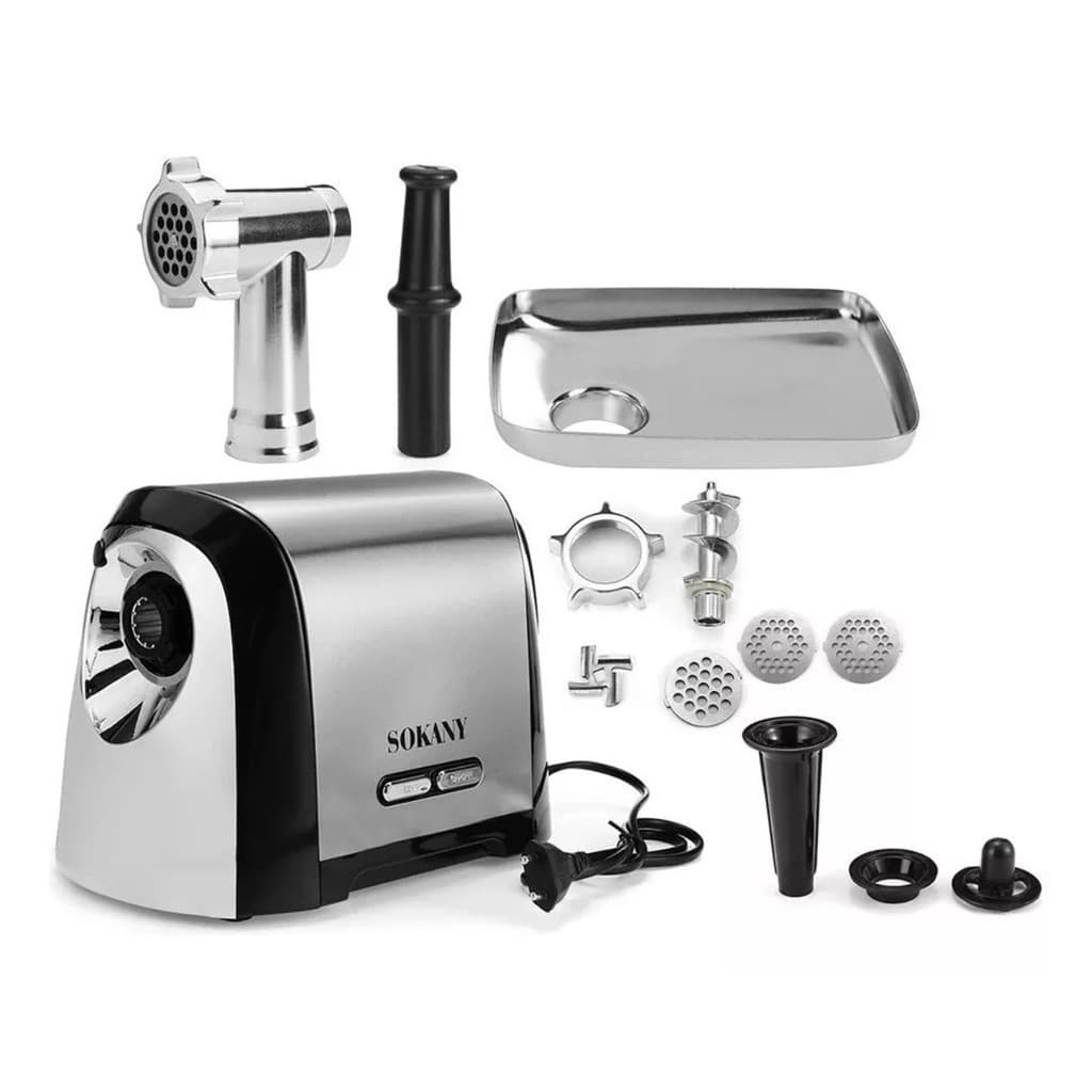 Moedor de Carne Elétrico de aço Lnoxidável 1500W 110V Tubo de Enchimento de Salsicha Eficiente de alta Potência