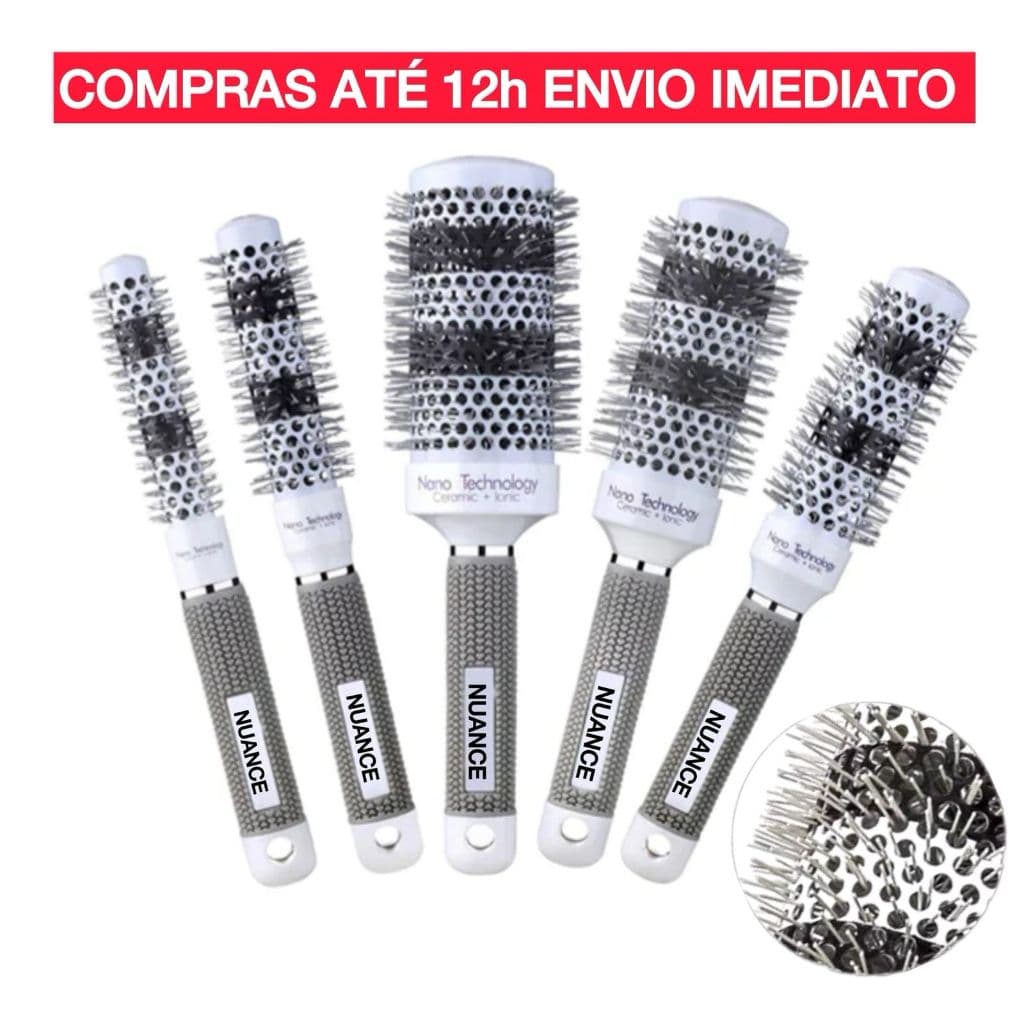Nuance Escovas Térmicas Brancas Nano Tecnology Escovas Profissional Cabelereiro Escova Cabelo