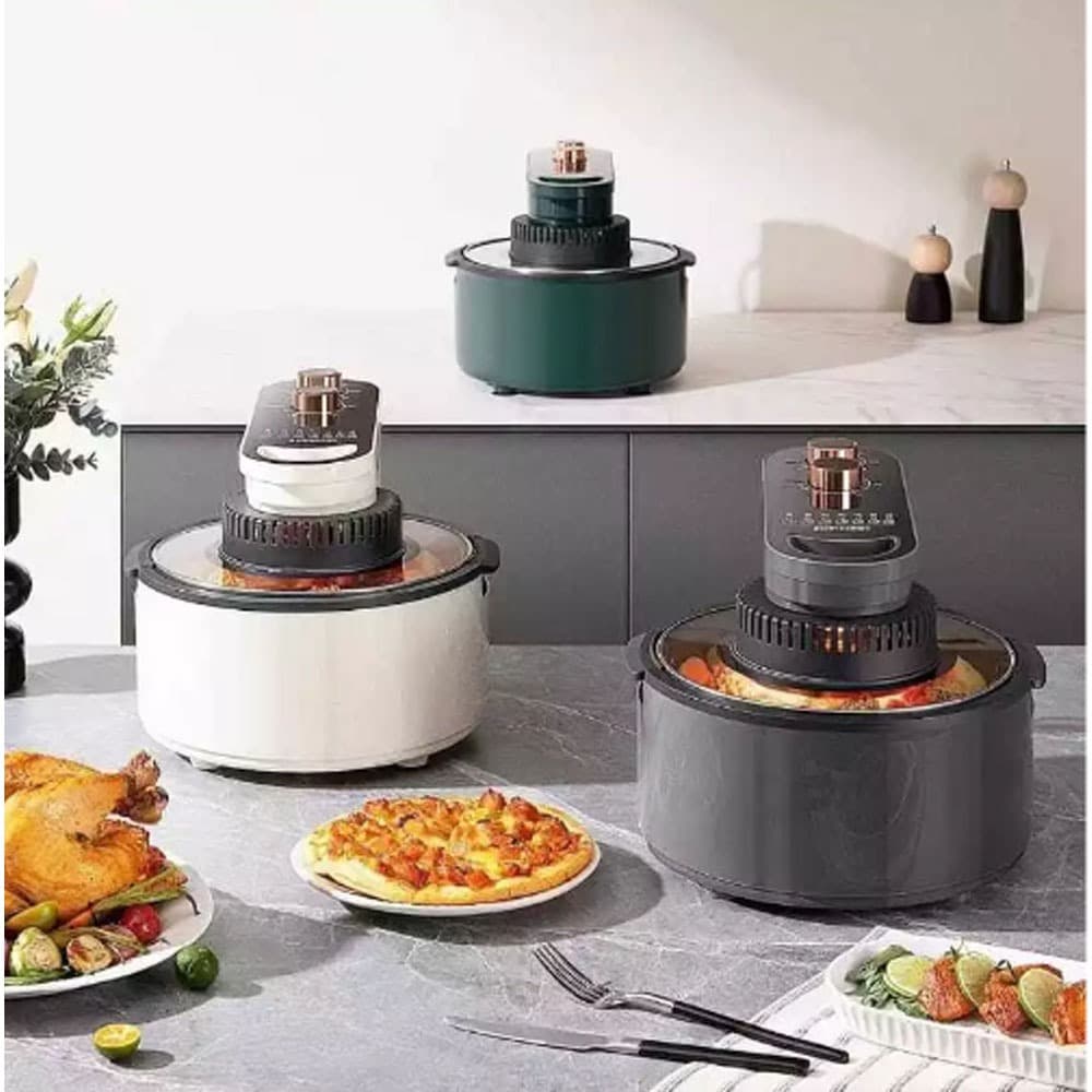 Fritadeira elétrica airfryer digital redonda 6,8 litros 1500w 220v