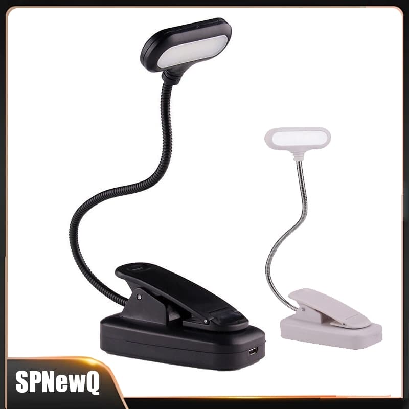 Luminária Luz Led Mesa Base Leitura Prendedor Clips Livro Flexível/Luz De Leitura Recarregável Com