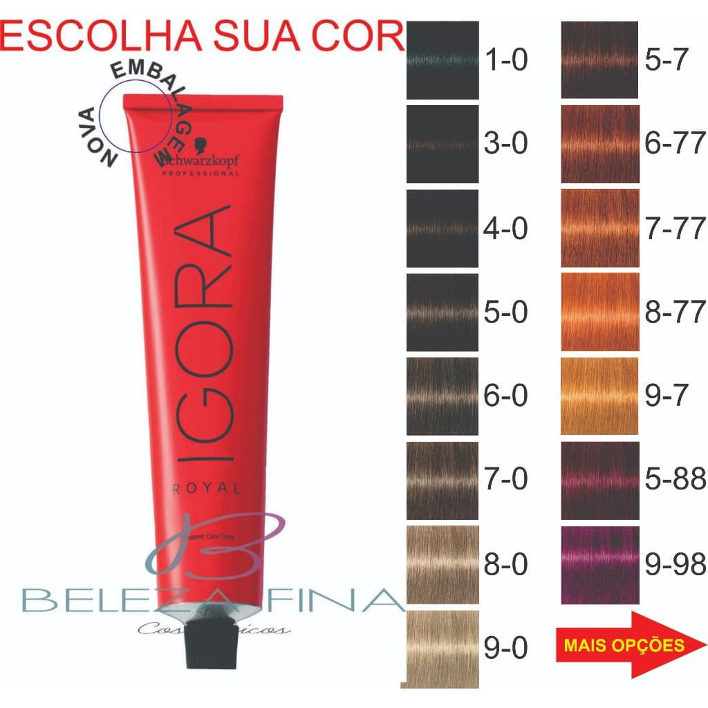 COLORAÇÃO IGORA ROYAL OU OX 60ML SCHWARZKOPF PROFESSIONAL - ESCOLHA A SUA COR OU OX