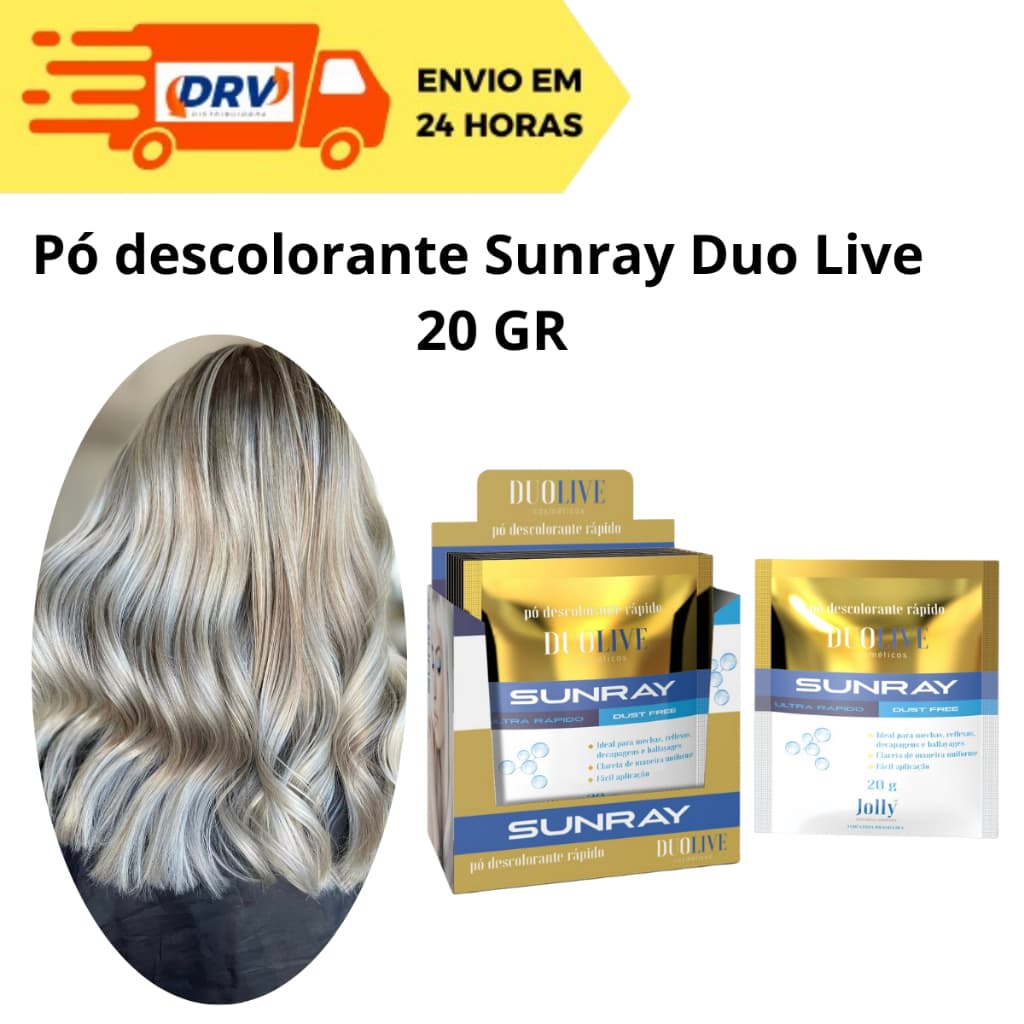 Pó Descolorante Sunray Duo Live 20 Gr - Pó Descolorante - Descolorante em Pó - Descolorante