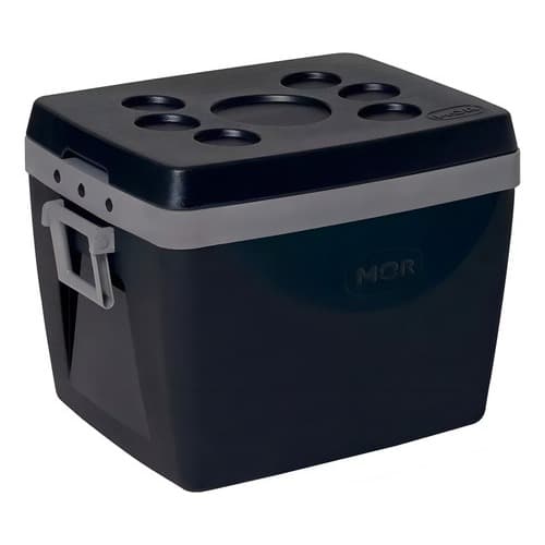 Caixa Térmica Grande Cooler 75 Litros Com Alças Porta Copos Praia Piscina Preto Azul Resistente Mor