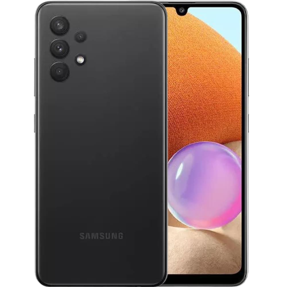 Samsung Galaxy A32 128GB - Preto, smartphone com câmera traseira e logotipo da Samsung