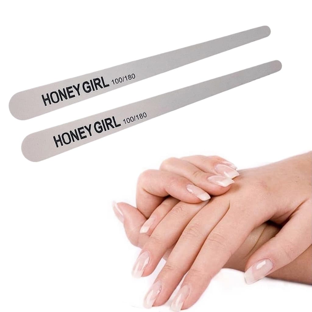 10 Lixas Honey Girl Oval Unha Em Gel 100/180 Acrígel Unhas