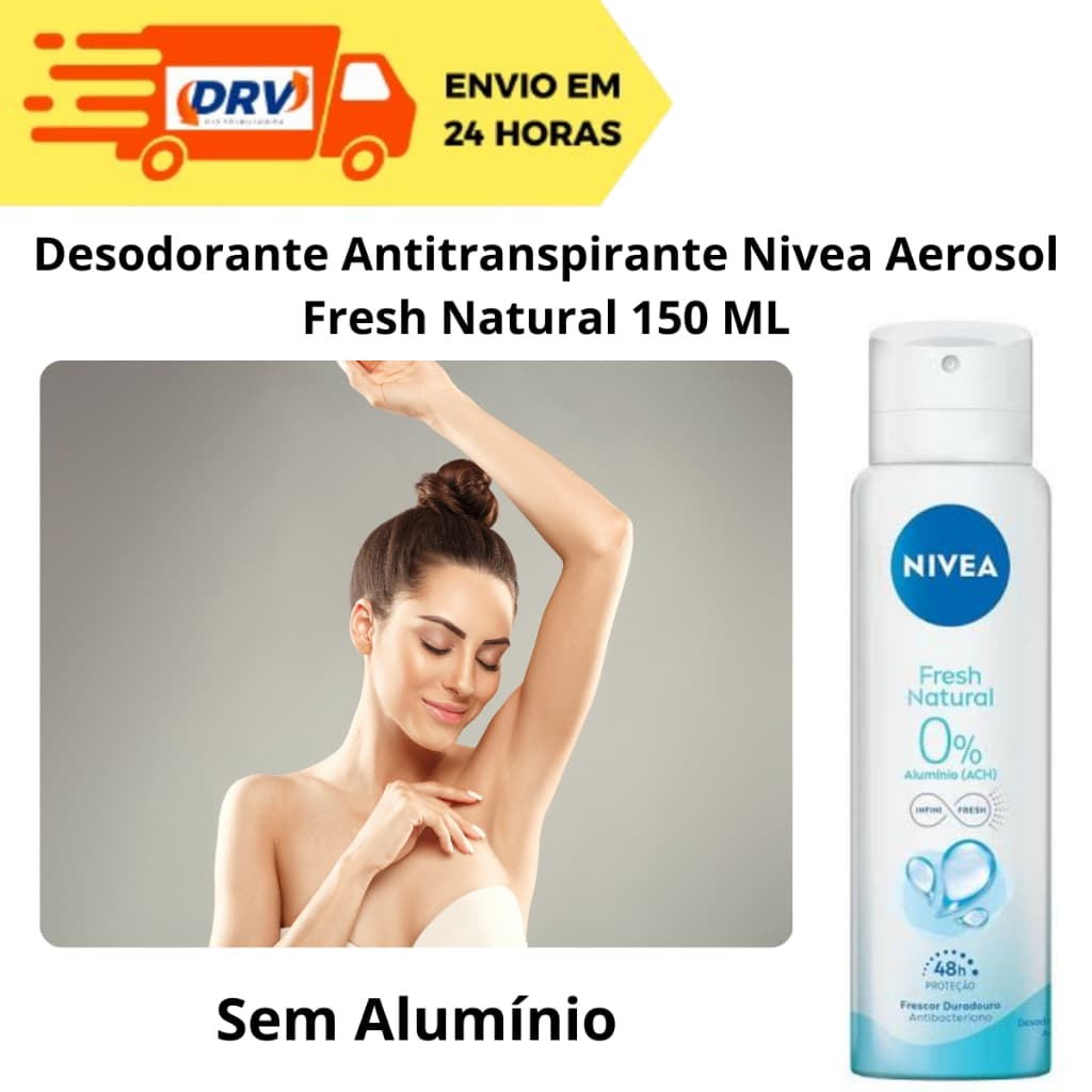 Desodorante Antitraspirante Nivea Aerosol Fresh Natural 150 ML - Desodorante Nivea Aero Sem Alumínio