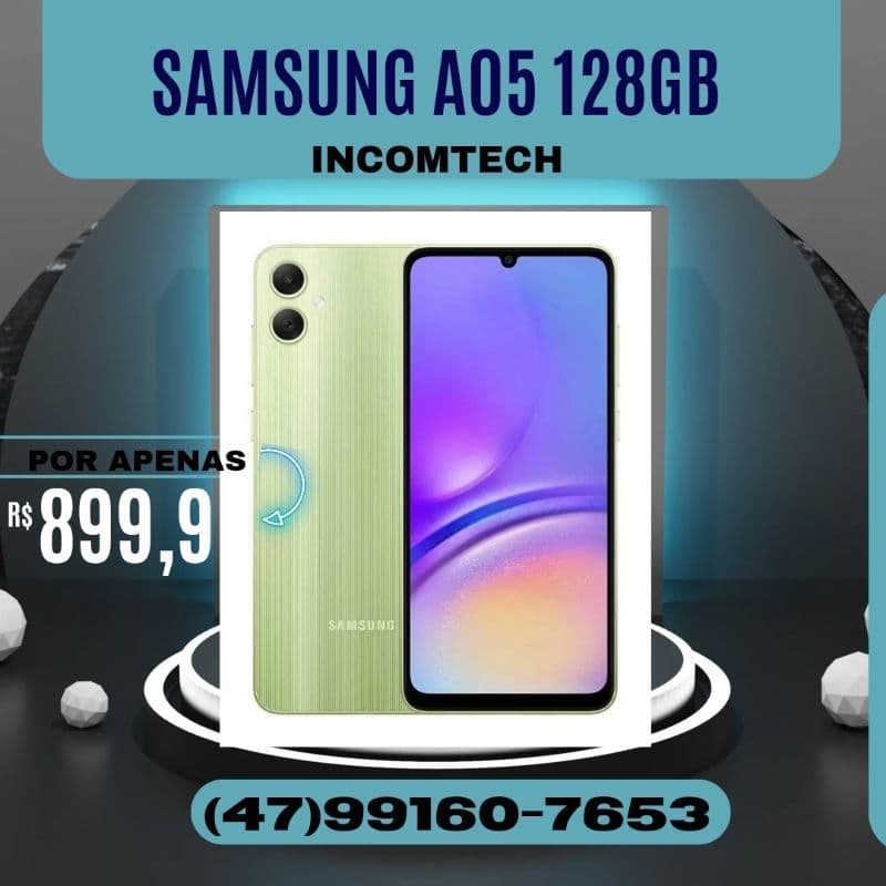 Celular Samsung Galaxy A05 cor Light Green 4GB RAM 128GB memória interna à venda por R$ 899,99
