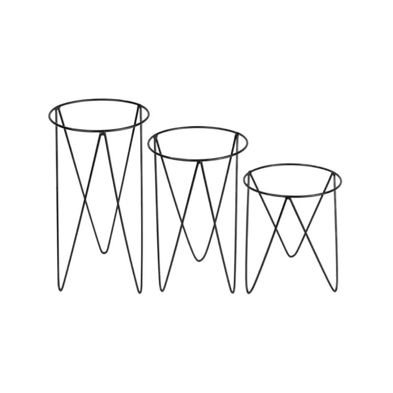 Kit Suportes Tripé Pretos Sem Vasos Suportes para Plantas