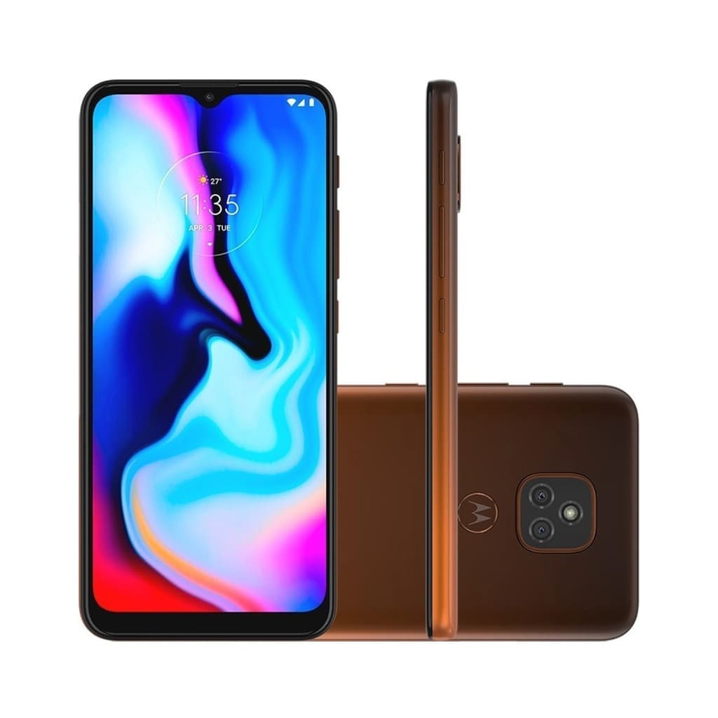 Motorola Moto E7 Plus 64GB 4GB Ram Tela 6.5' Câm 48Mp Outlet - Imagem frontal e lateral