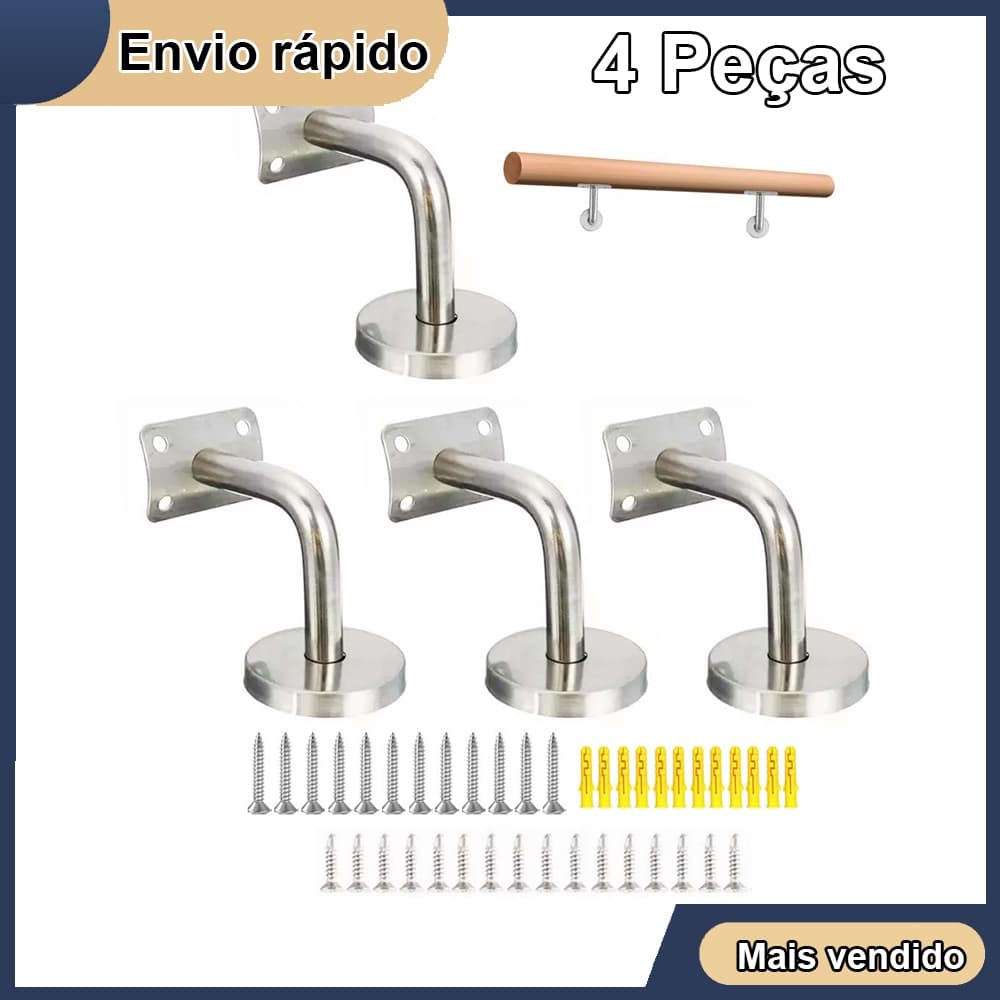 Suporte para corrimão de escada 4 peças Suporte para corrimão de escada Suporte para balaustrada Fixação na parede