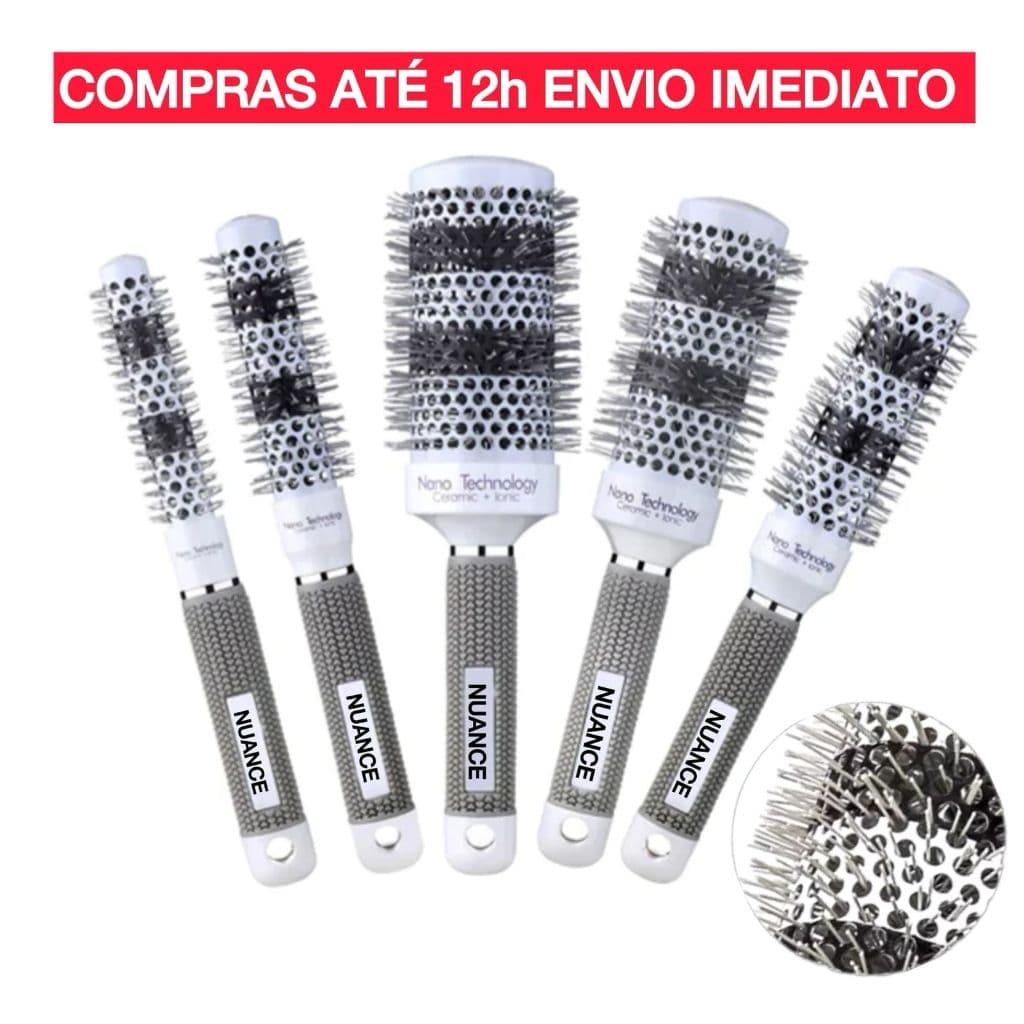 Nuance Escovas Térmicas Brancas Nano Tecnology Escovas Profissonal Cabeleleiro Escova Cabelo