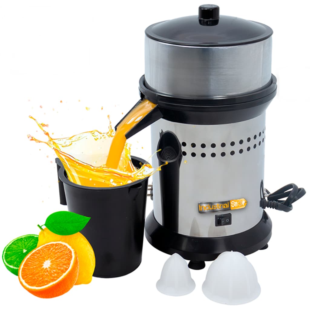 Espremedor extrator de suco industrial inox 500w com copo e frutas