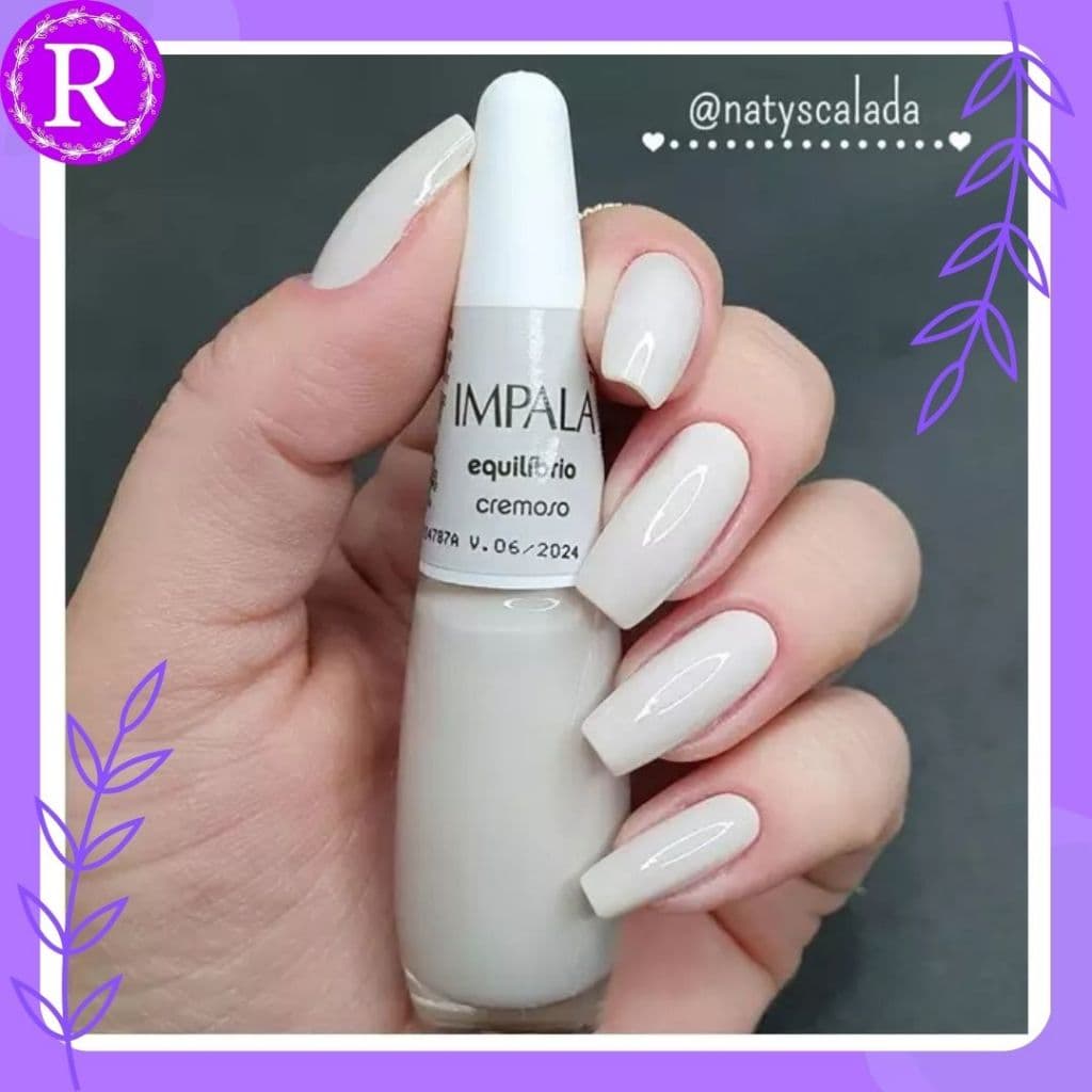 Esmalte Impala Equilíbrio Coleção A Cor Da Sua Moda Cremoso 7,5ml - cinza, cinza claro.