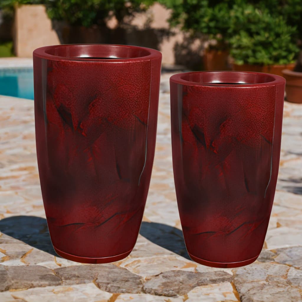 Kit vasos de cerâmica vermelhos para decoração de jardim moderno