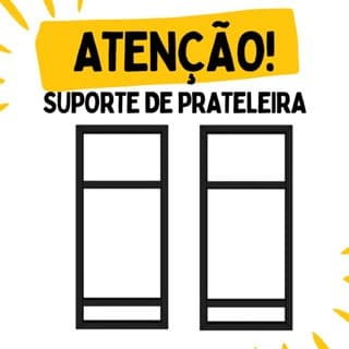 Kit Suporte Prateleira Estilo Industrial P/ Prateleira Parede Preto 2 Peças 29,5 x 60 cm