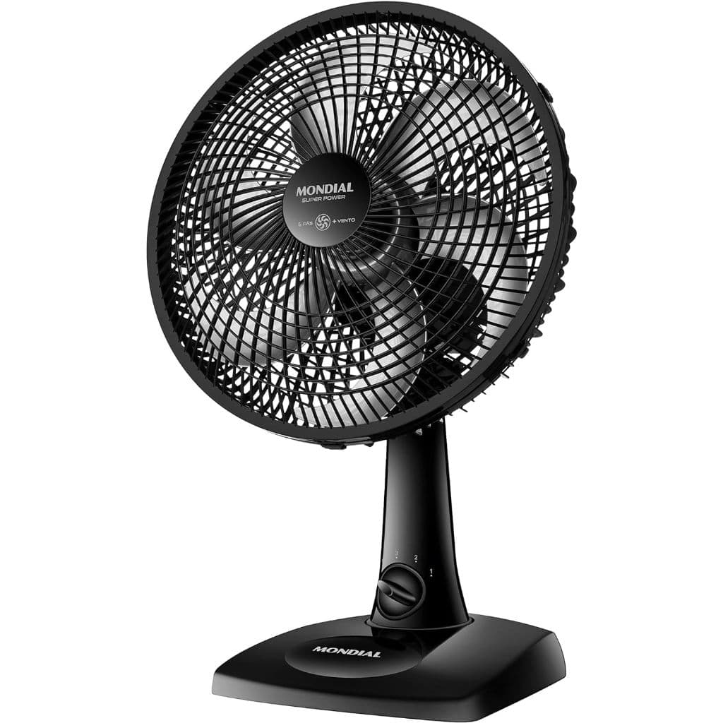 Ventilador de mesa e parede 30cm Turbo Super Power Mondial Silencioso VSP-30-B Preto