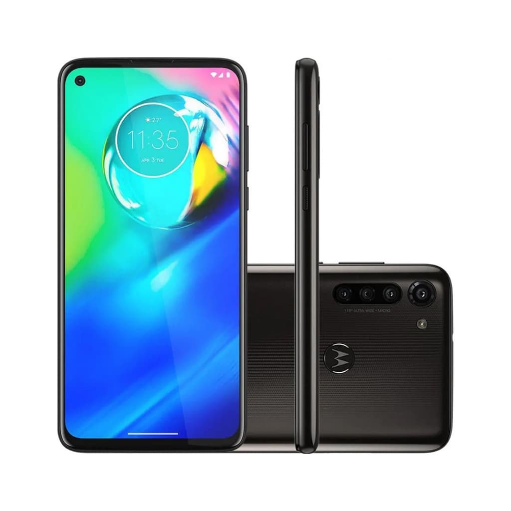Motorola Moto G8 Power 64GB 4GB Ram 6.4'' Câm. 16Mp - Exibição frontal e traseira em fundo branco