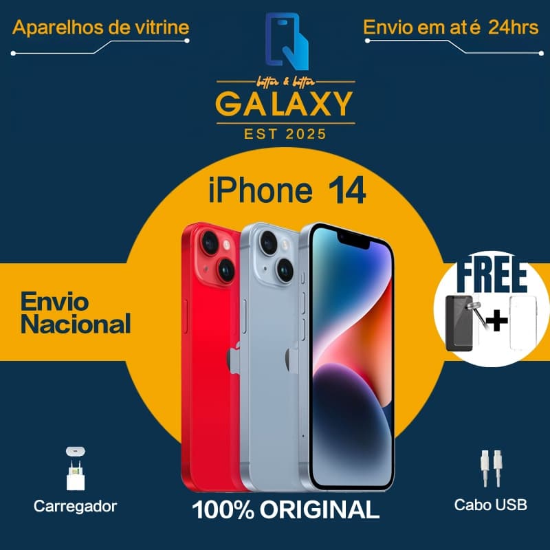 Anúncio iPhone 14 Vermelho, Cinza e Preto com Envio Nacional Grátis