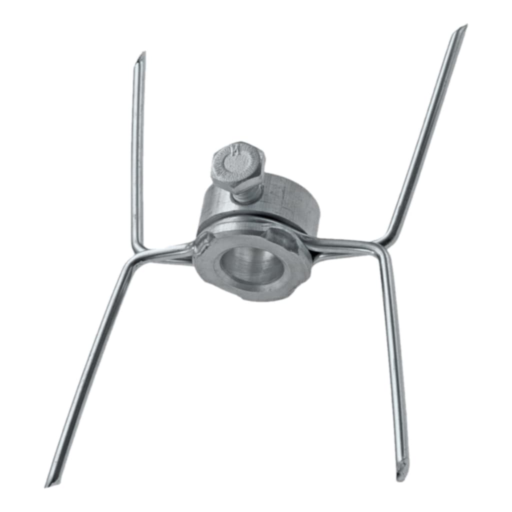 Gancho de metal para espeto de assado com três braços arqueados, para máquina de assar frango.