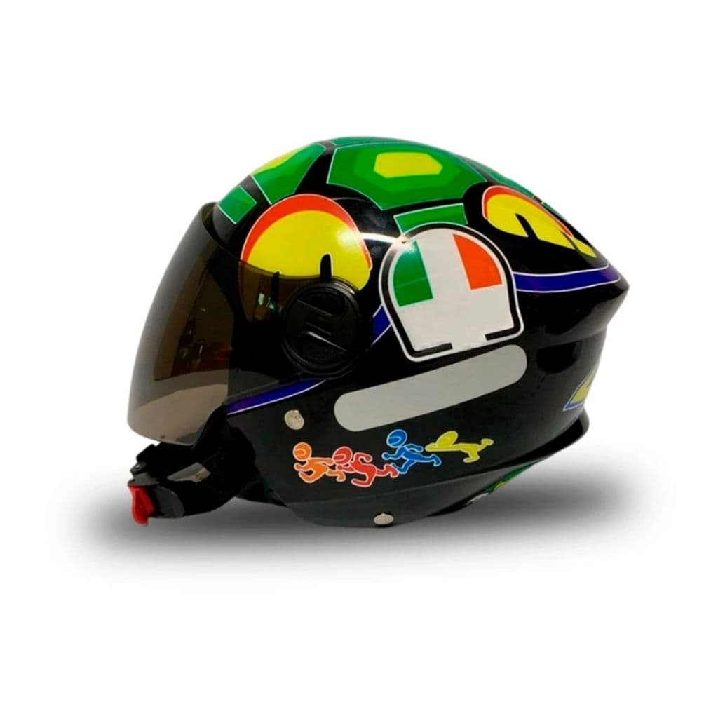 Capacete Aberto Feminino Masculino Liberty New 3 Moto Personalizado Tartaruga  Viseira Fume/Cristal