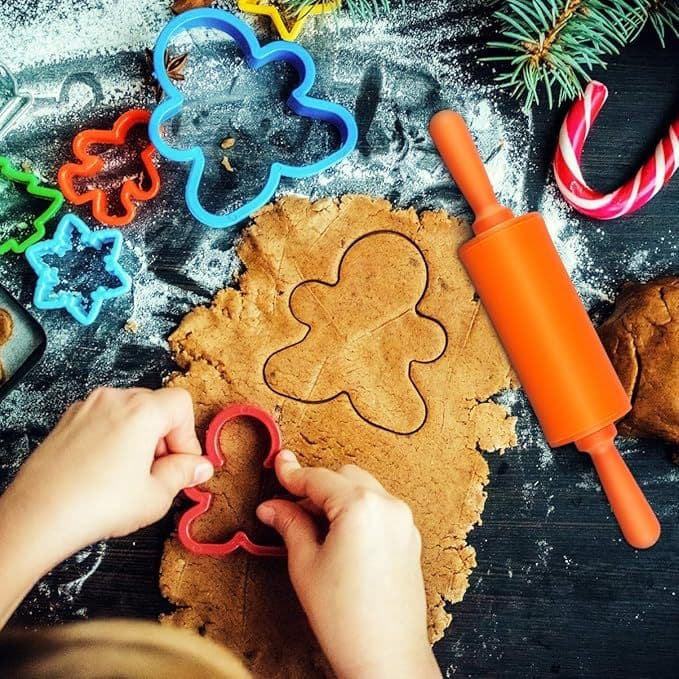 Mini Rolo Abridor de Massa 22 cm Para Biscoito Pastel Cookie Em Silicone Antiaderente