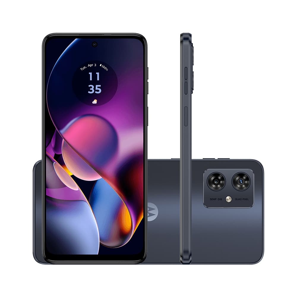 Motorola Moto G54 5G XT2343 128GB 4GB Ram 6.5' 50MP Revisado, cinza escuro, com câmera dupla e tela OLED