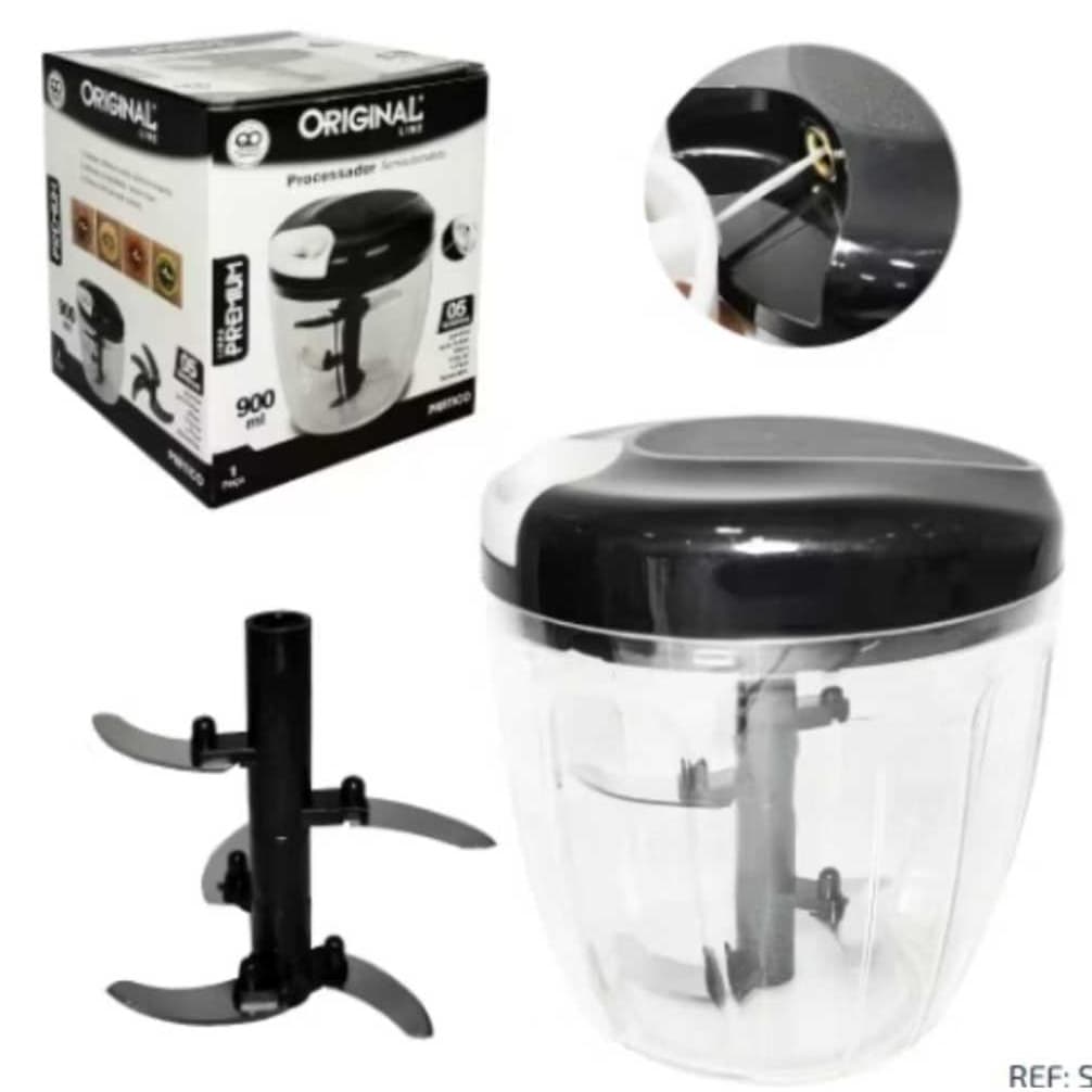 Processador Manual De Alimentos Grande 5 Lâminas 900ml Original line