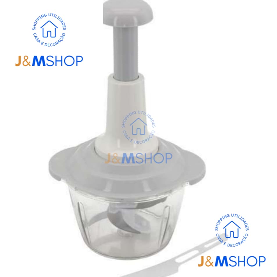 Processador triturador de alimentos manual com três lâminas de aço afiadas, capacidade de 1,5 litros, marca J&MSHOP.