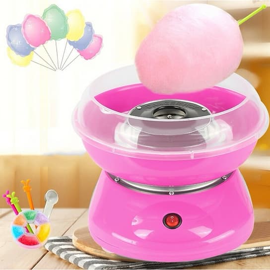 Máquina de algodão doce portátil rosa para festas 220V