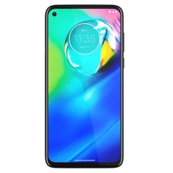 Motorola Moto G8 Power XT2041, smartphone preto com tela desbloqueada mostrando a hora 11:35