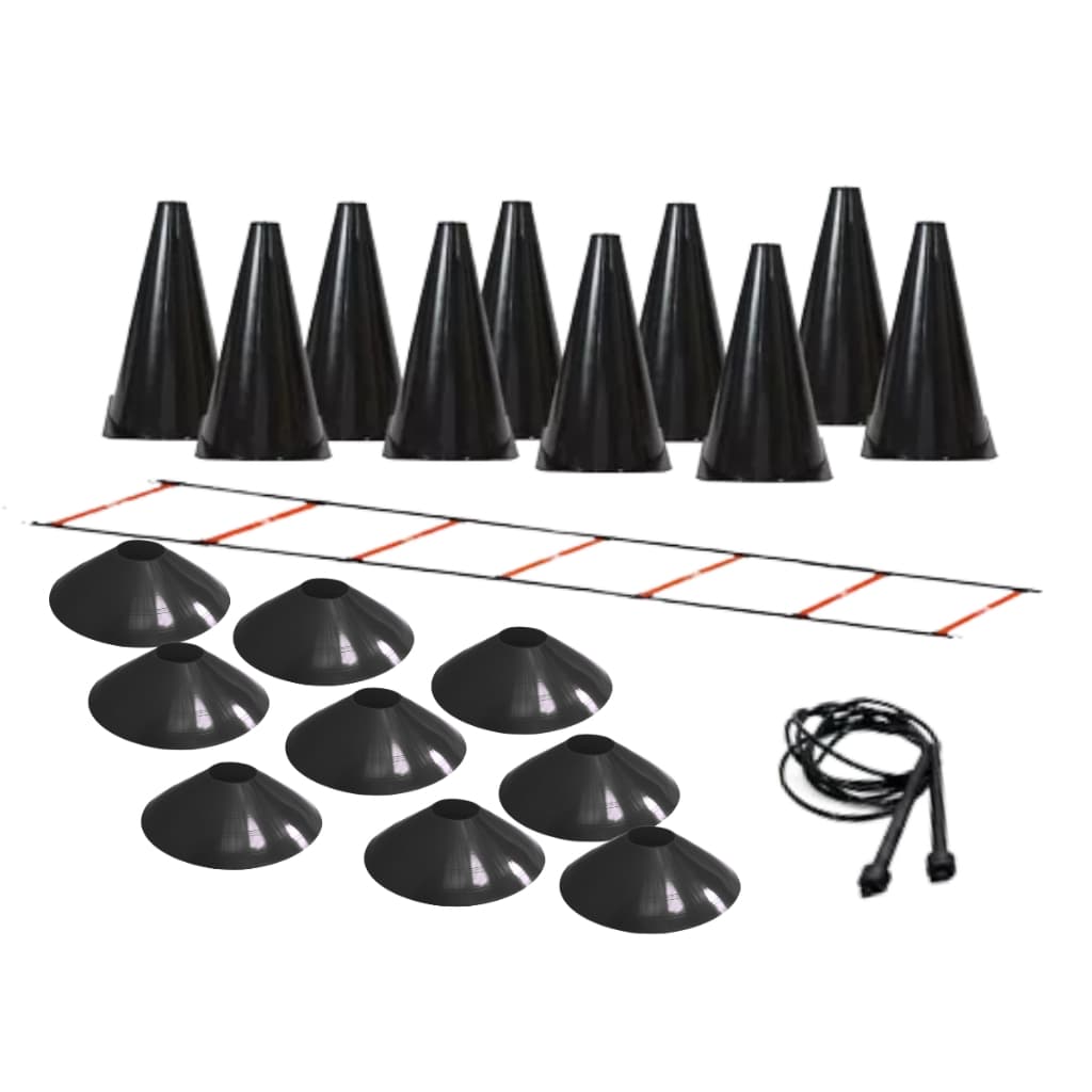 Kit Escada + 10 Pratos + 10 Cones + Corda Black Funcional