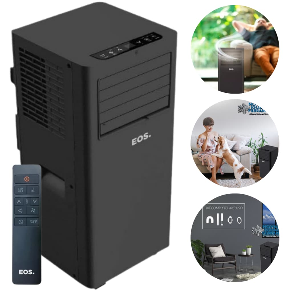 Ar Condicionado Portátil 110v Silencioso 10000 Btus Preto