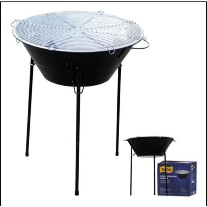 Churrasqueira Carvão Camper Americana  Tidão Galvanizado Preto (Sem Tampa)