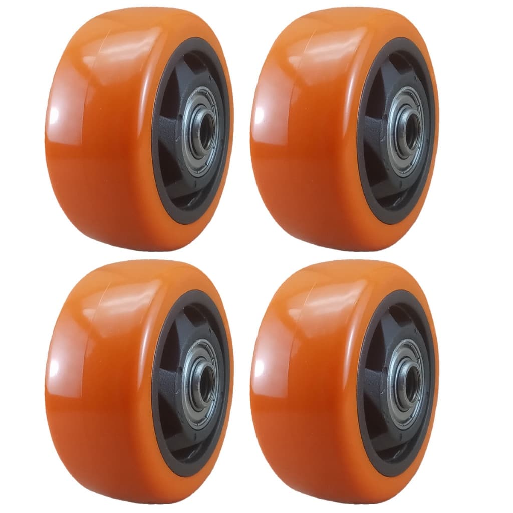 4 Rodas para Rodizios Rodas para Carrinhos 75mm PVC com Rolamento de Esfera